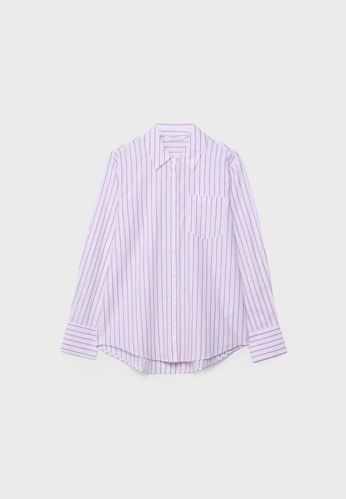 Basic Striped Poplin Shirt with Pocket Basic Striped Poplin Shirt with Pocket