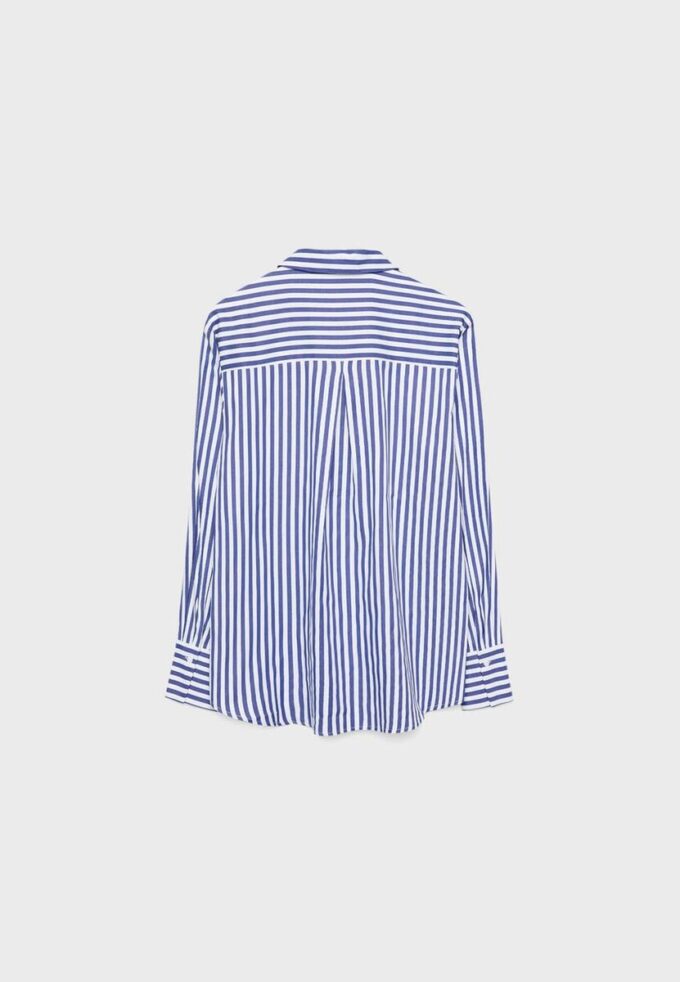 Basic Striped Poplin Shirt with Pocket Basic Striped Poplin Shirt with Pocket
