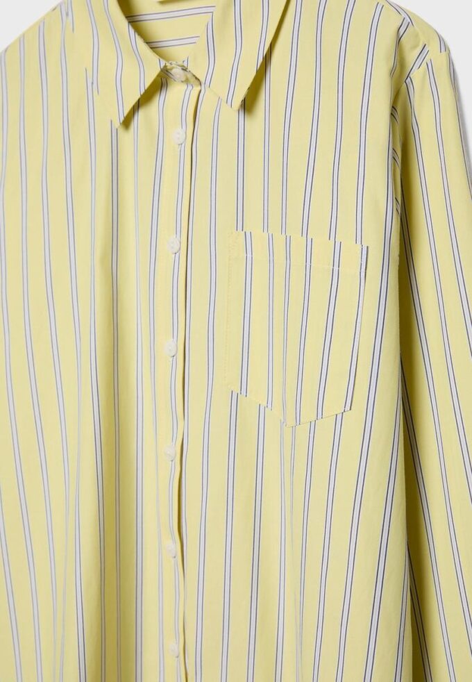 Basic Striped Poplin Shirt with Pocket Basic Striped Poplin Shirt with Pocket