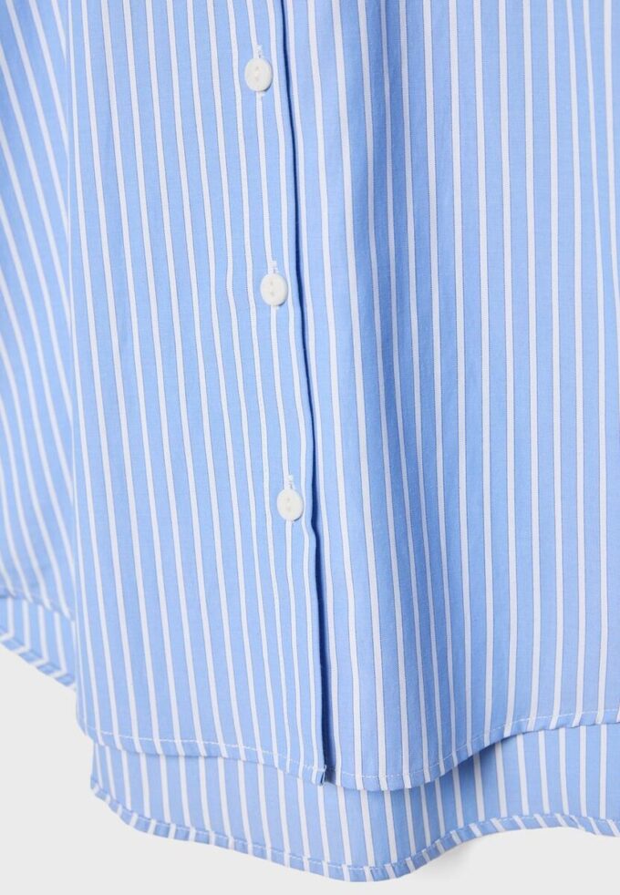 Basic Striped Poplin Shirt with Pocket