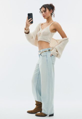 Batwing Sleeve Knit Cardigan with Tie