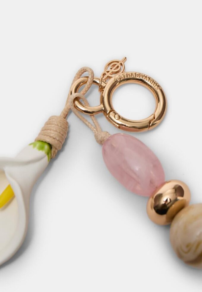 Beaded Calla Lily Flower Keyring Beaded Calla Lily Flower Keyring