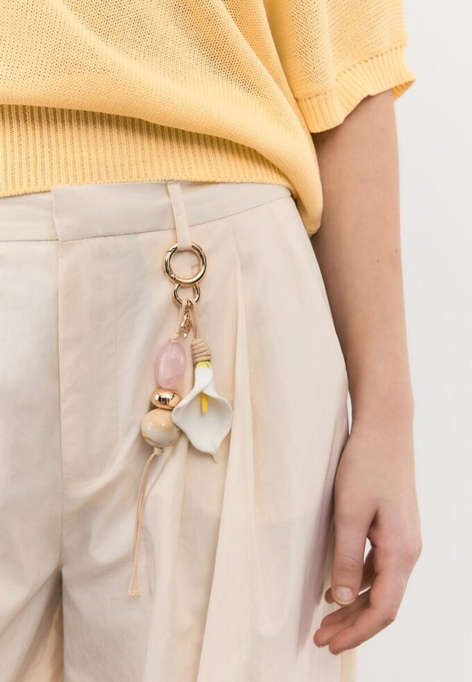 Beaded Calla Lily Flower Keyring Beaded Calla Lily Flower Keyring