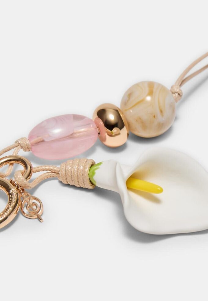Beaded Calla Lily Flower Keyring Beaded Calla Lily Flower Keyring