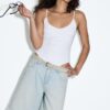 Belted Denim Bermuda Shorts Belted Denim Bermuda Shorts