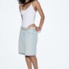 Belted Denim Bermuda Shorts Belted Denim Bermuda Shorts