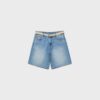 Belted Denim Bermuda Shorts