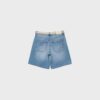 Belted Denim Bermuda Shorts