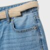 Belted Denim Bermuda Shorts