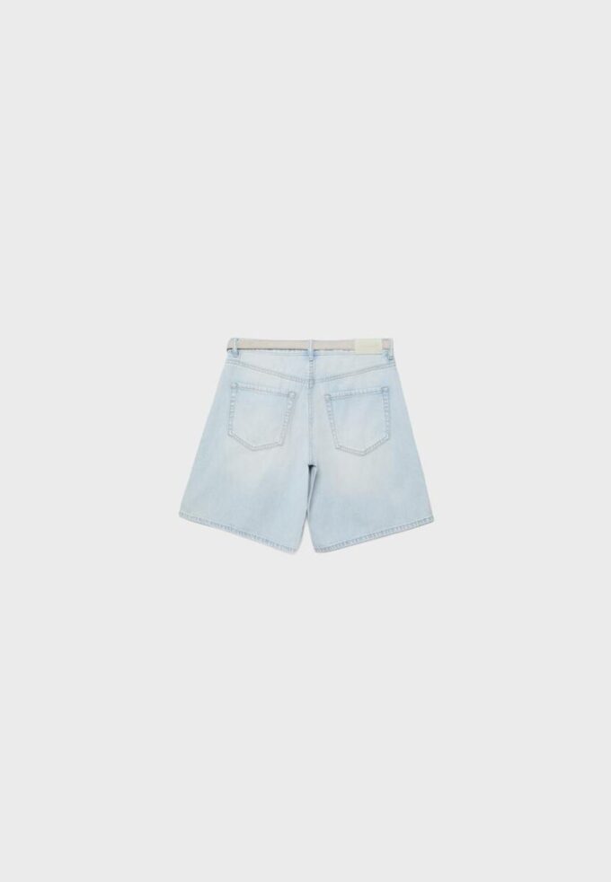 Belted Denim Bermuda Shorts Belted Denim Bermuda Shorts