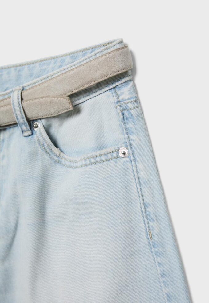 Belted Denim Bermuda Shorts Belted Denim Bermuda Shorts
