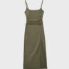 Bengaline Midi Dress with Square Neckline Bengaline Midi Dress with Square Neckline