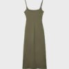 Bengaline Midi Dress with Square Neckline Bengaline Midi Dress with Square Neckline
