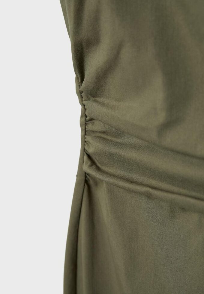 Bengaline Midi Dress with Square Neckline Bengaline Midi Dress with Square Neckline