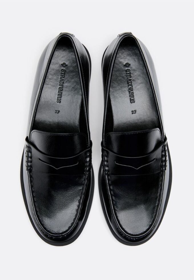 Black Leather Effect Loafers Black Leather Effect Loafers