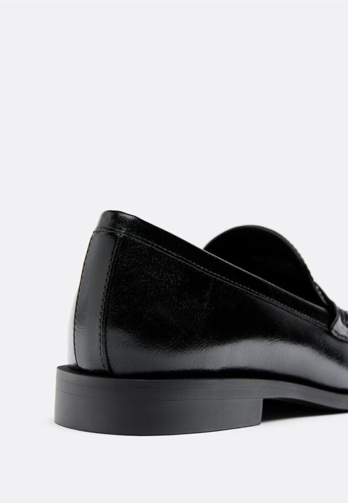 Black Leather Effect Loafers Black Leather Effect Loafers