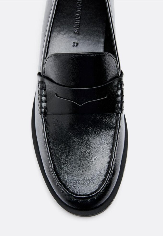 Black Leather Effect Loafers Black Leather Effect Loafers