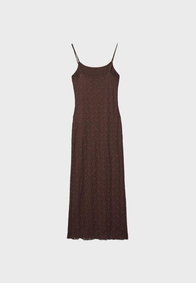 Blonde Lace Strappy Midi Dress