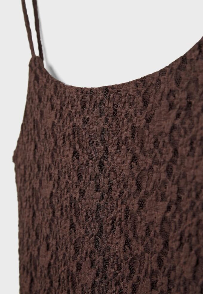 Blonde Lace Strappy Midi Dress