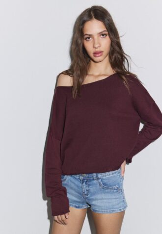 Boat Neck Cropped Sweater