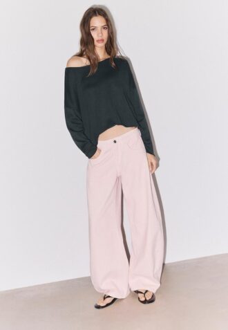 Boat Neck Cropped Sweater