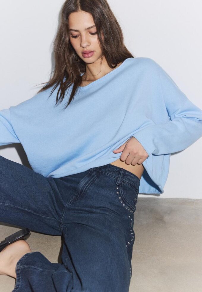 Boat Neck Cropped Sweater