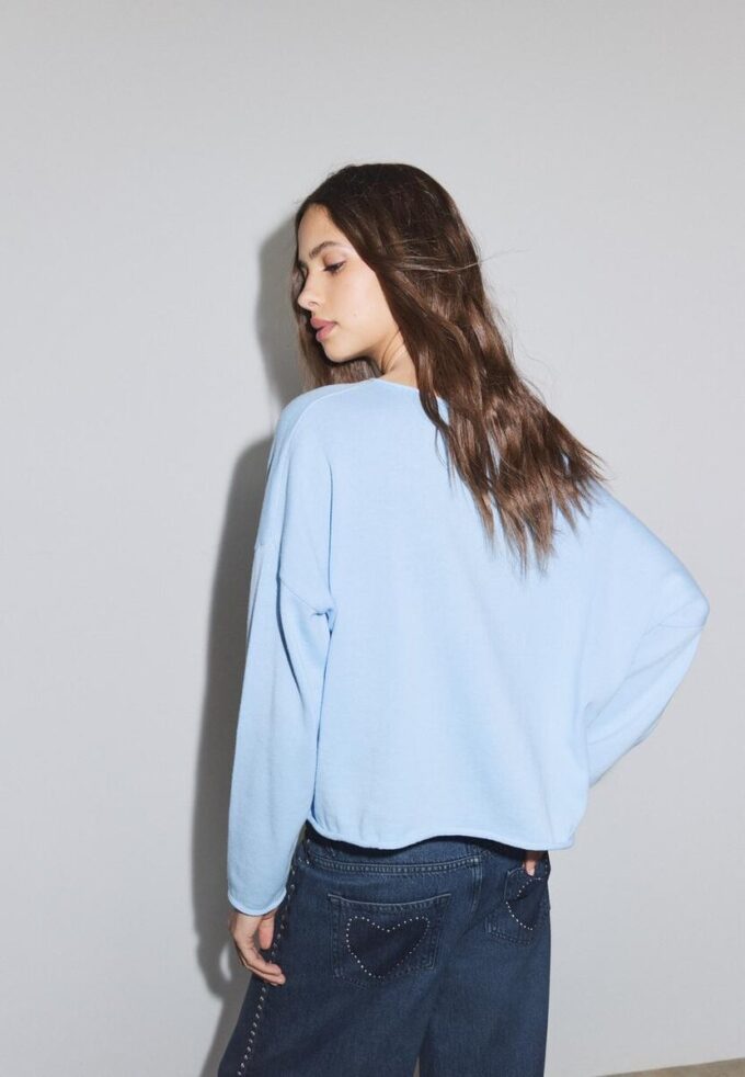 Boat Neck Cropped Sweater
