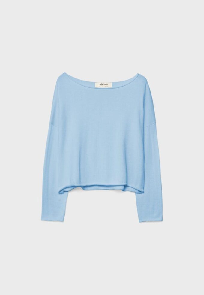 Boat Neck Cropped Sweater
