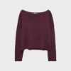Boat Neck Cropped Sweater