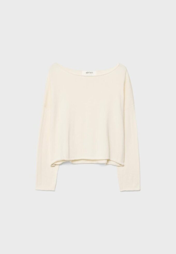 Boat Neck Cropped Sweater