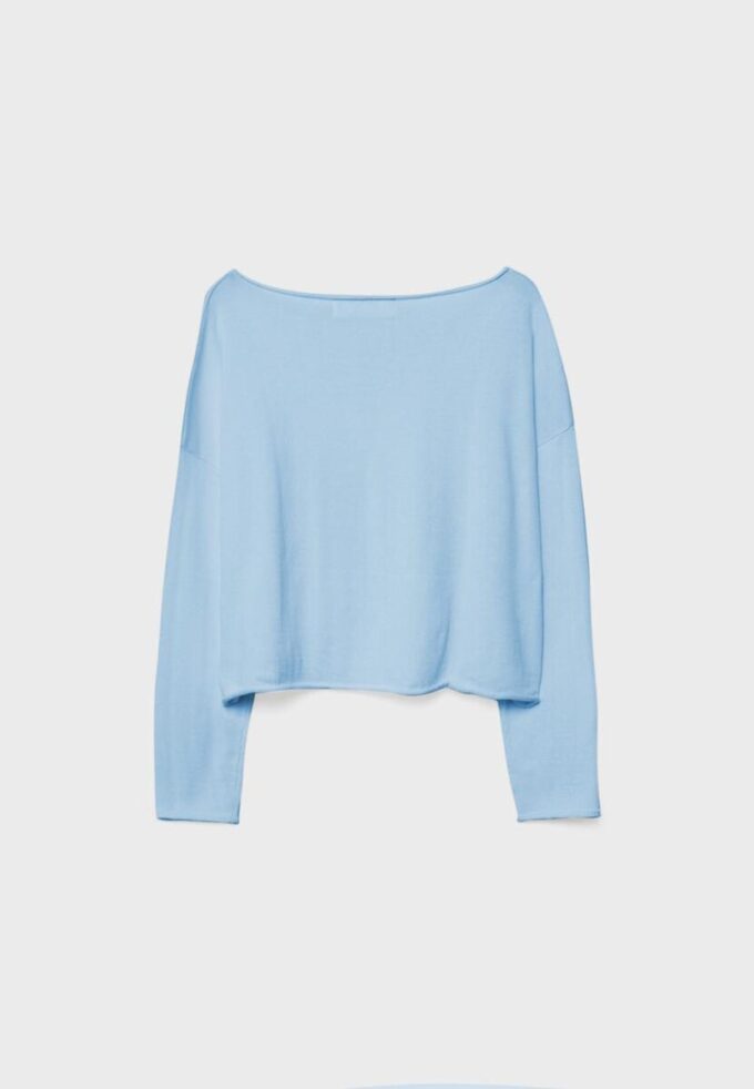 Boat Neck Cropped Sweater