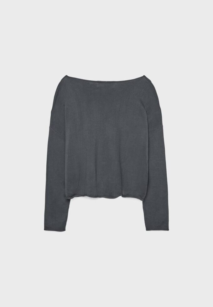Boat Neck Cropped Sweater