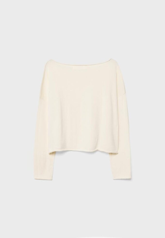 Boat Neck Cropped Sweater