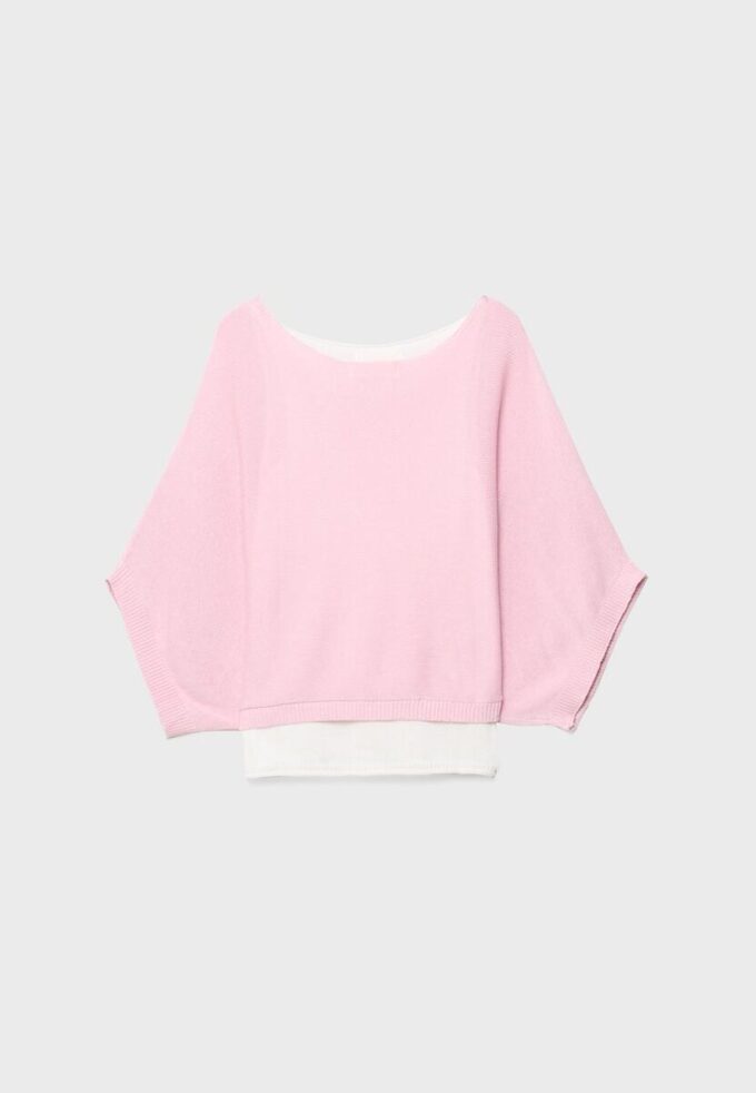 Boat Neck Knit Jumper with Overlay Boat Neck Knit Jumper with Overlay