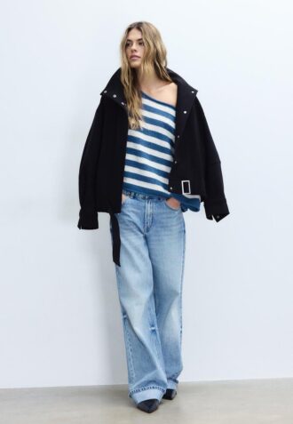 Boat Neck Knit Sweater