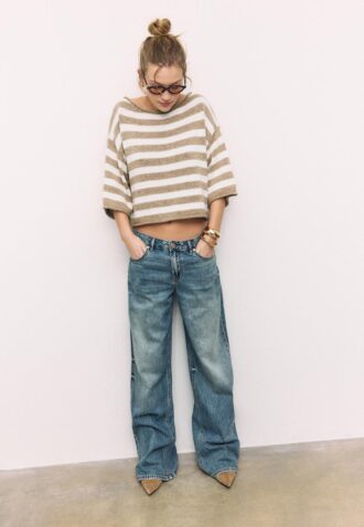 Boat Neck Knit Sweater