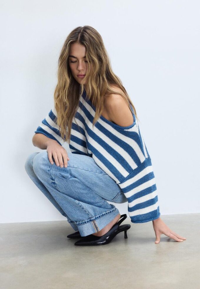 Boat Neck Knit Sweater
