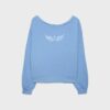Boat Neck Sweatshirt with Rhinestone Wings Boat Neck Sweatshirt with Rhinestone Wings