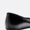 Bow Detail Leather Effect Ballet Pumps