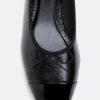 Bow Detail Leather Effect Ballet Pumps