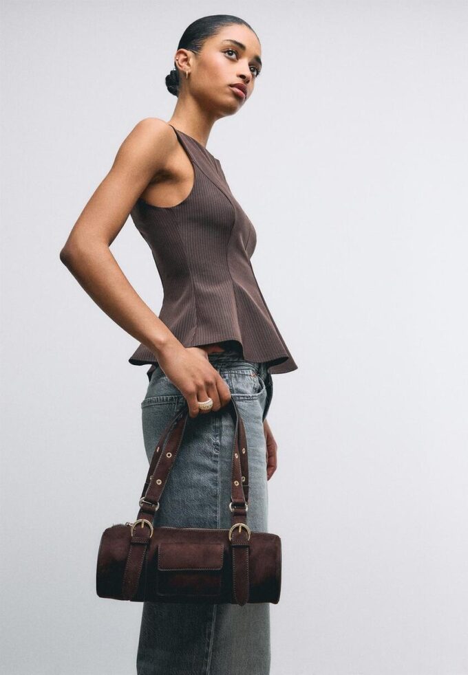 Bowling Bag with Metal Details