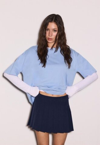 Box Pleat Mini Skirt