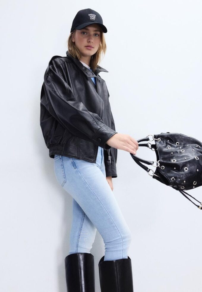 Bucket Bag with Eyelet Detail