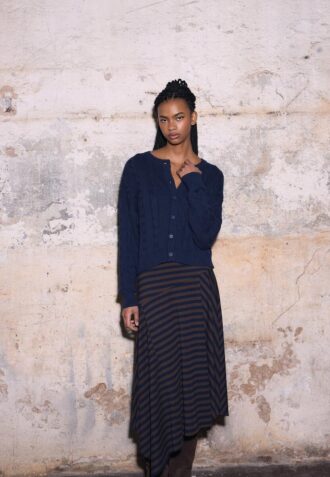 Button-Up Cable Knit Cardigan
