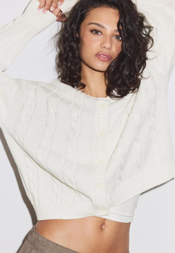 Button-Up Cable Knit Cardigan Button-Up Cable Knit Cardigan