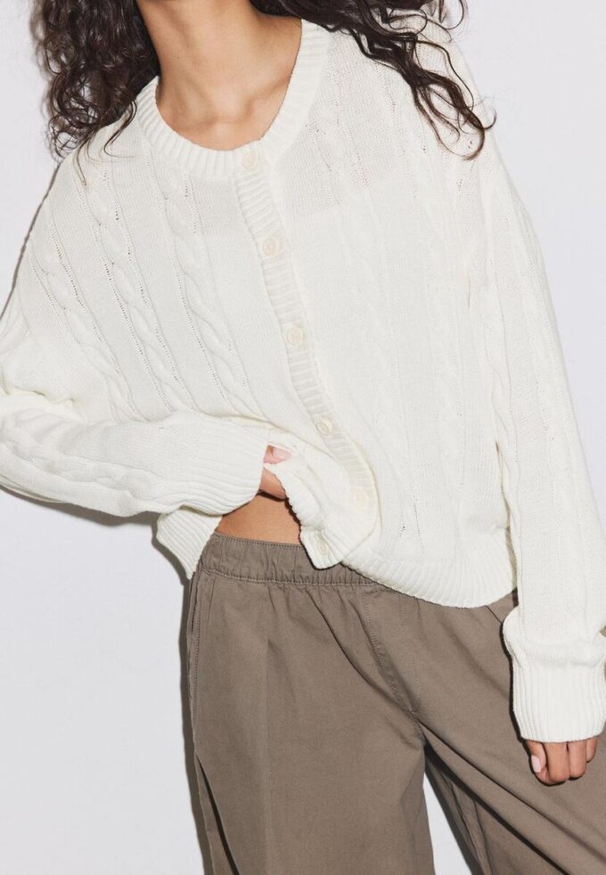 Button-Up Cable Knit Cardigan Button-Up Cable Knit Cardigan