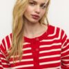 Button-Up Knit Cardigan with Raglan Sleeves