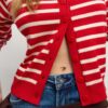 Button-Up Knit Cardigan with Raglan Sleeves
