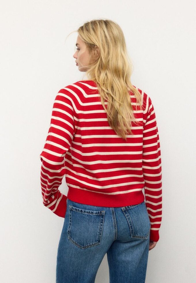 Button-Up Knit Cardigan with Raglan Sleeves