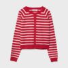 Button-Up Knit Cardigan with Raglan Sleeves